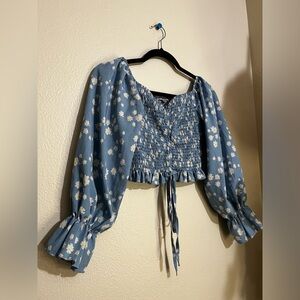 Blue too with white flowers